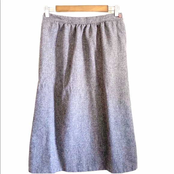 Vintage Radcliffe Gray Midi Length Wool Skirt - Picture 1 of 9